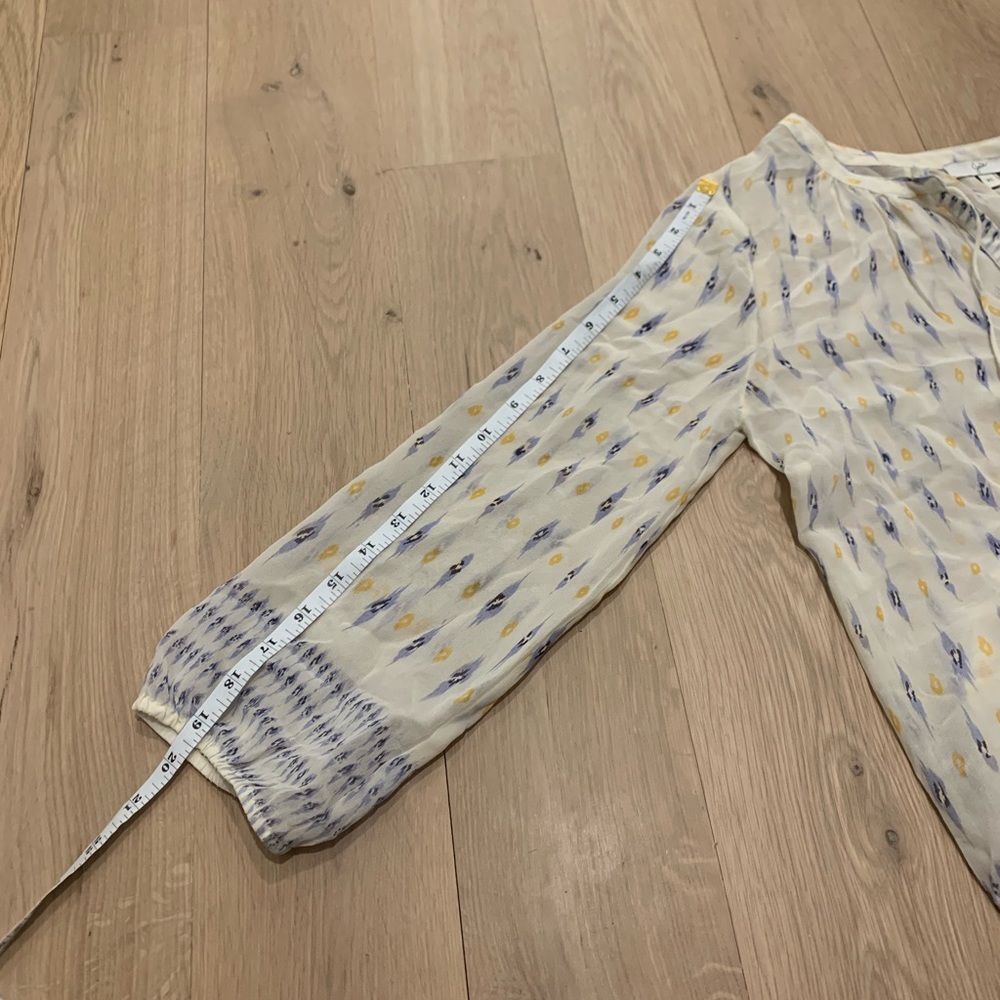 Joie Auberon Silk Boho Split Neck Blouse Top XS - Picture 12 of 14